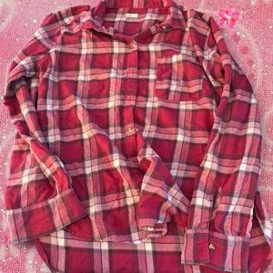 Hollister Red Plaid Button-Down Shirt